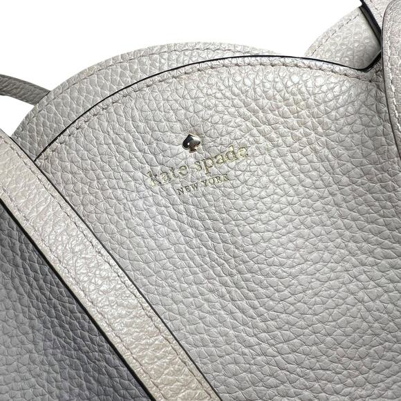 Kate Spade New York Large White Pebbled Leather Tote Shoulder Bag - Picture 11 of 16